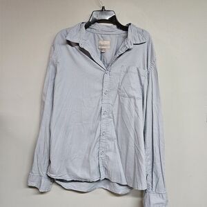 Falls Creek Light Blue Checkered Button Down Long Sleeve Men's Large Shirt